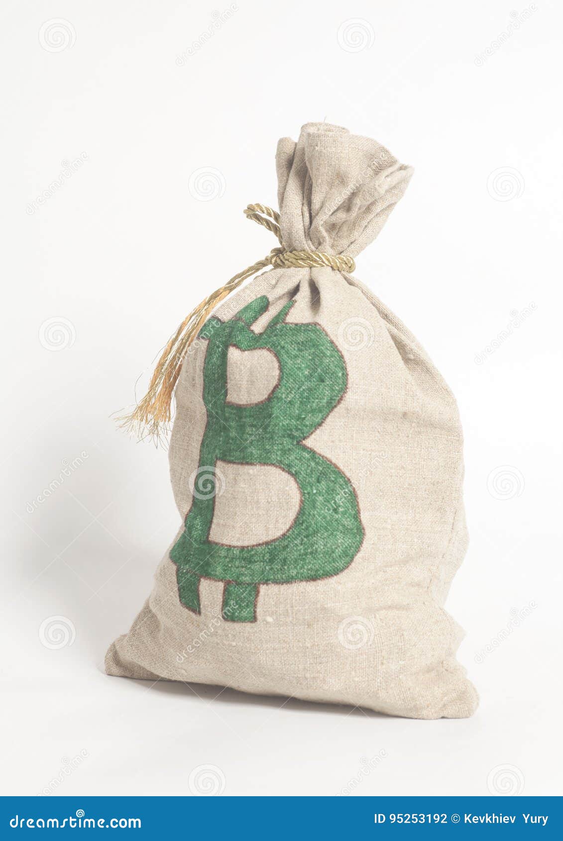 Bitcoin in the bag stock vector. Illustration of income - 109655510