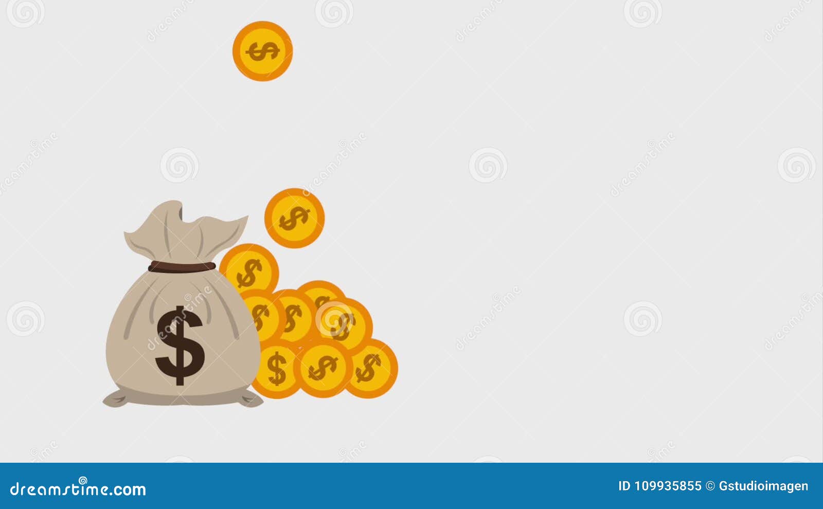 Money Bag and Coins Falling Icons Stock Video - Video of check, interface:  109935855