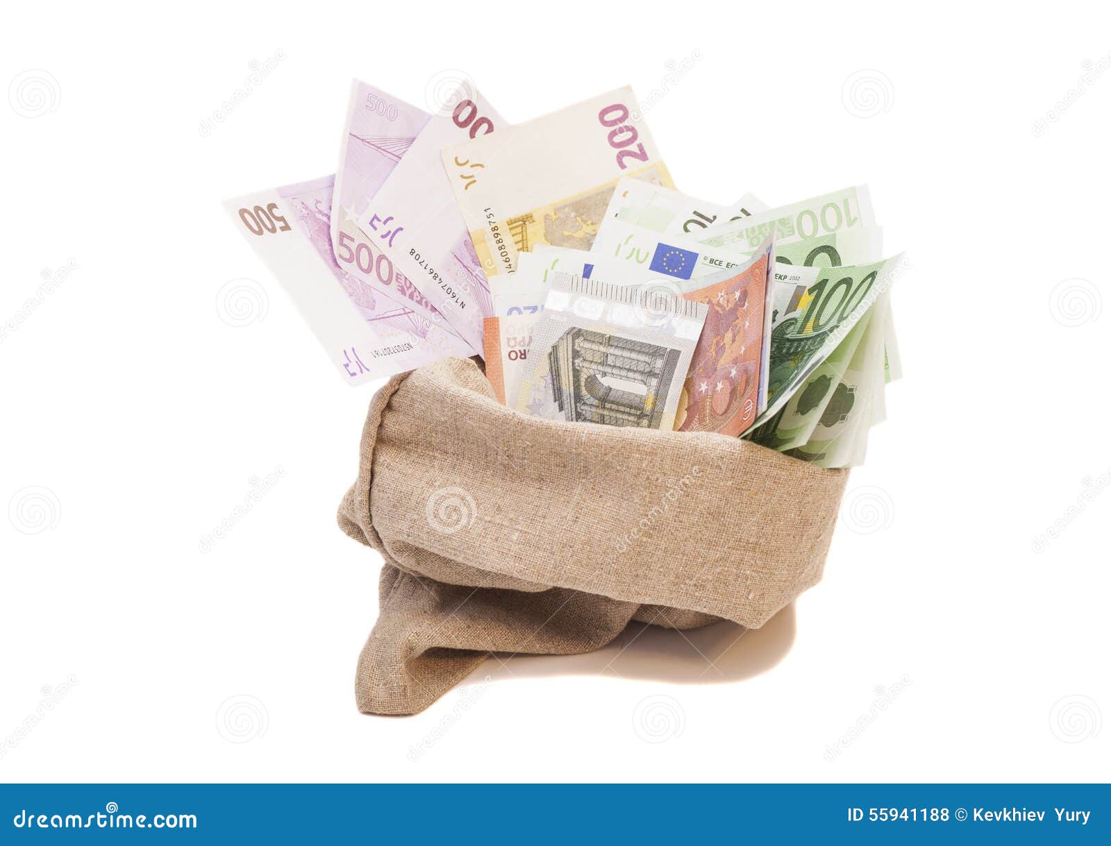 Money bag with euro stock photo. Image of background 55941188