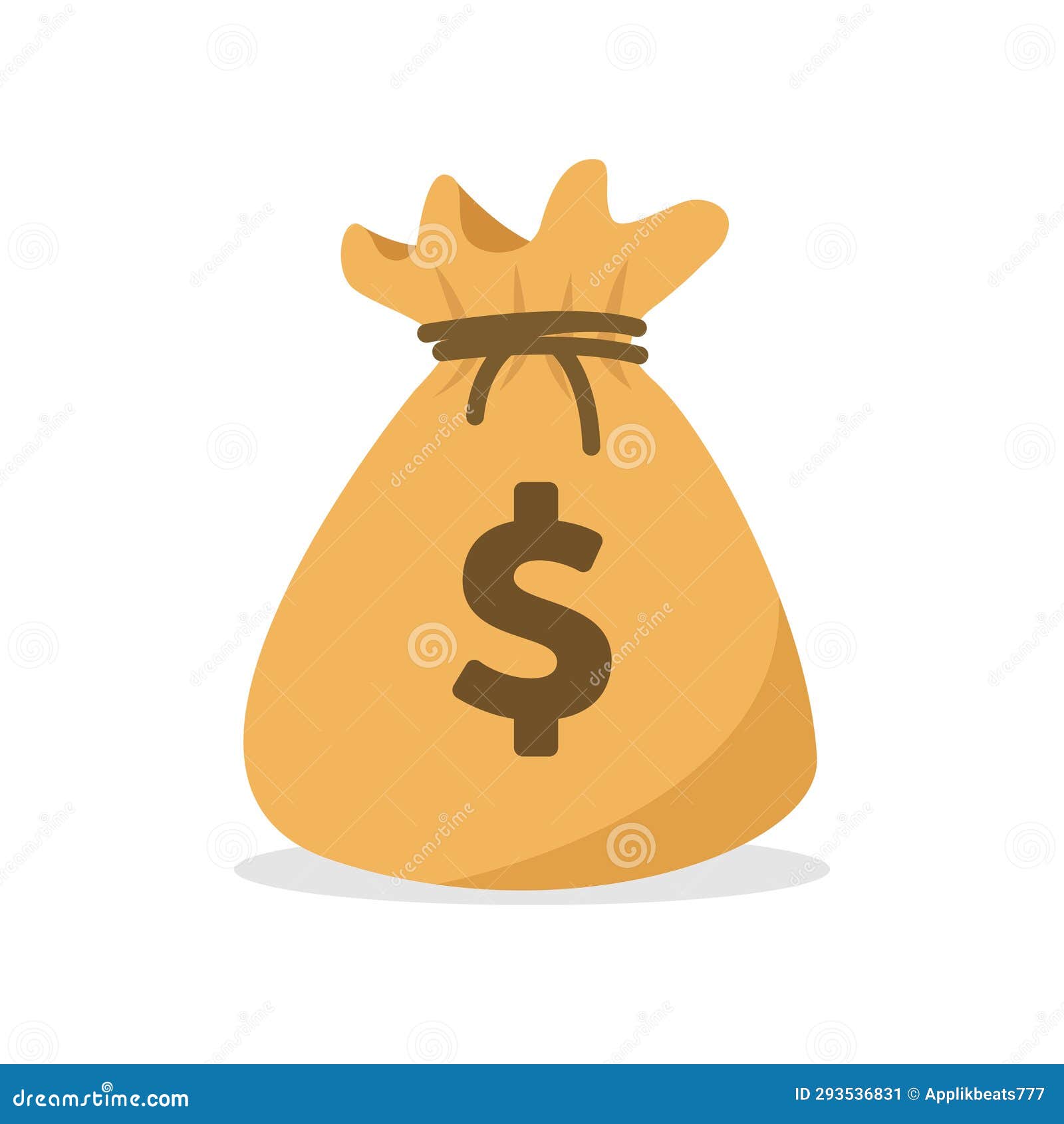 Money Bag in Flat Vector Illustration Stock Vector Illustration of treasure, rich 293536831