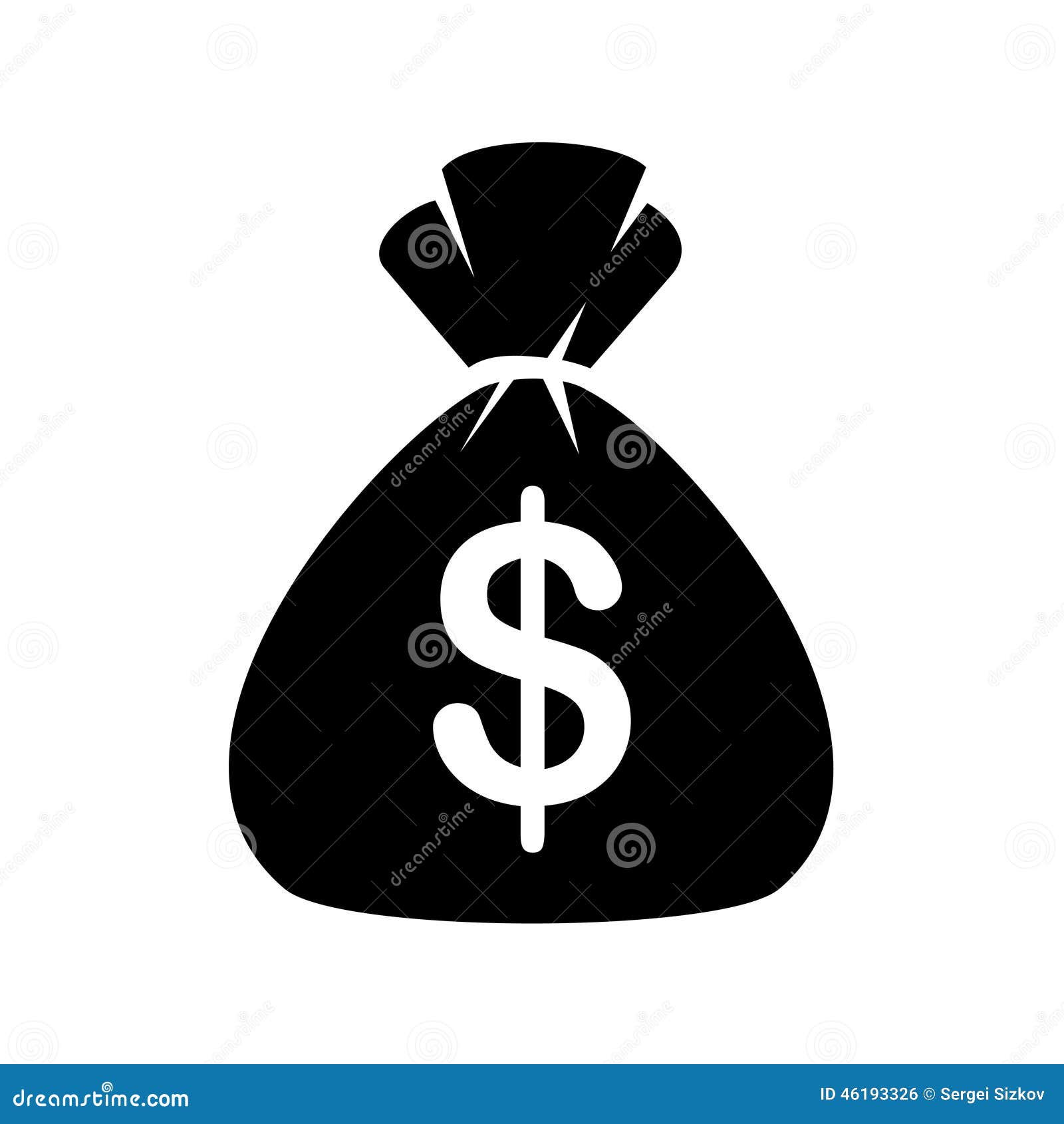 money bag icon on white background. 