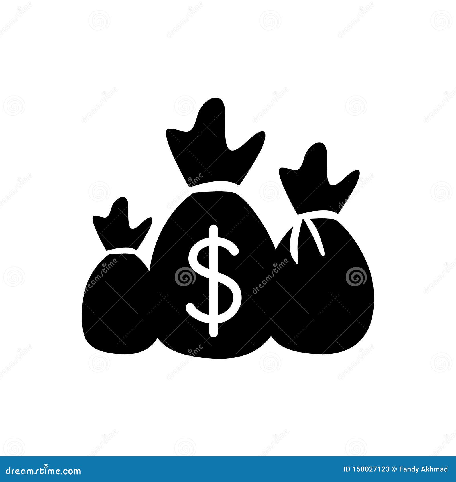 Money Bag Logo Vector Icon A Black And White Moneybag Sack With