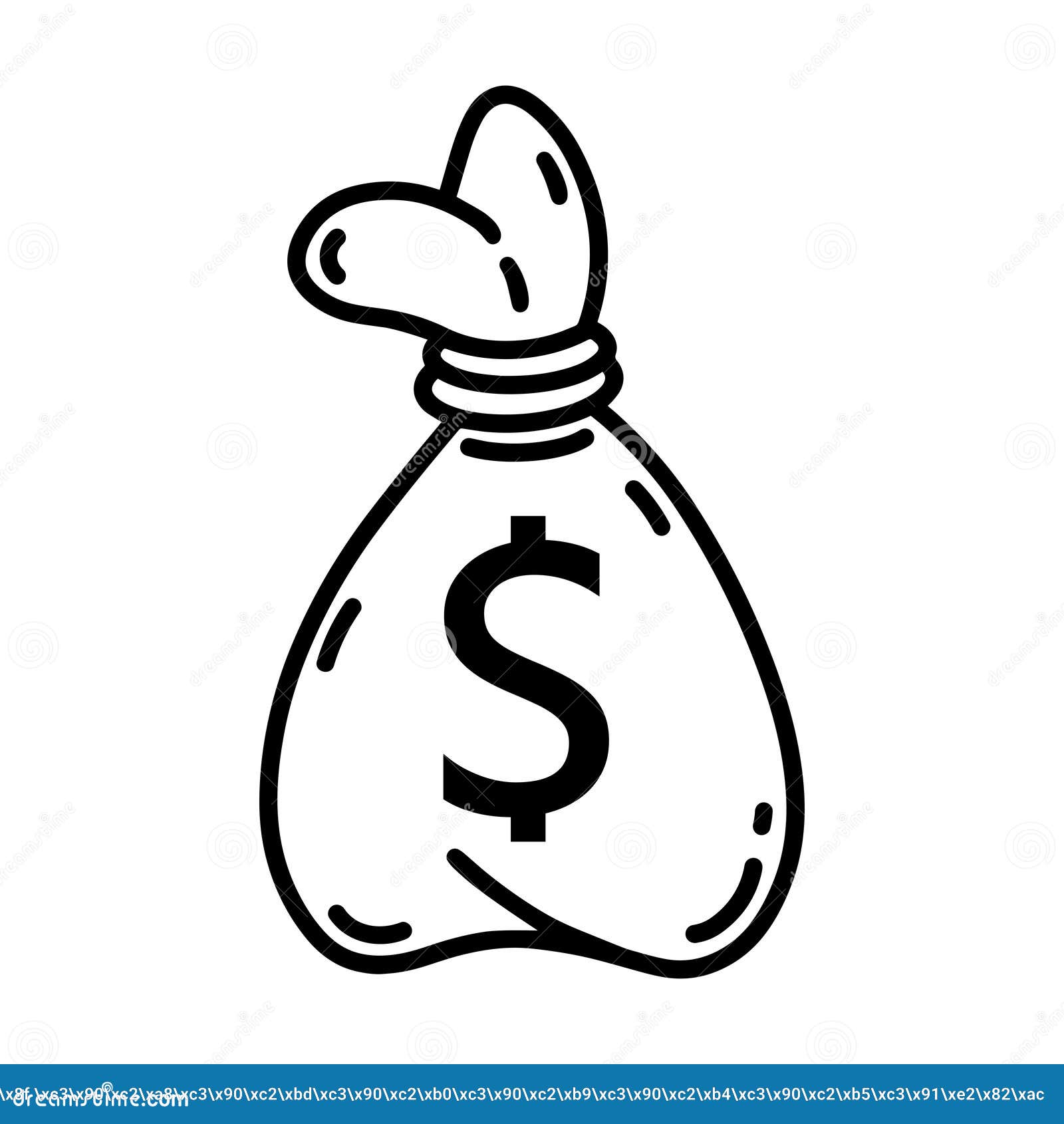 Money Bag Vector Icon. Sack with American Dollar Sign. Fabric Container ...