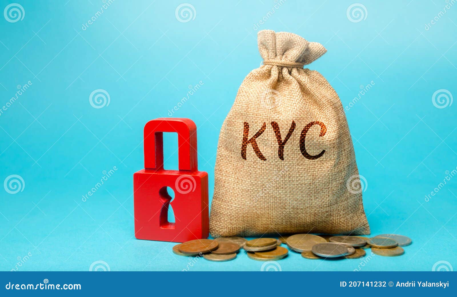 money bag with the word kyc - know your customer / client. verify the identity, suitability and risks involved with maintaining a