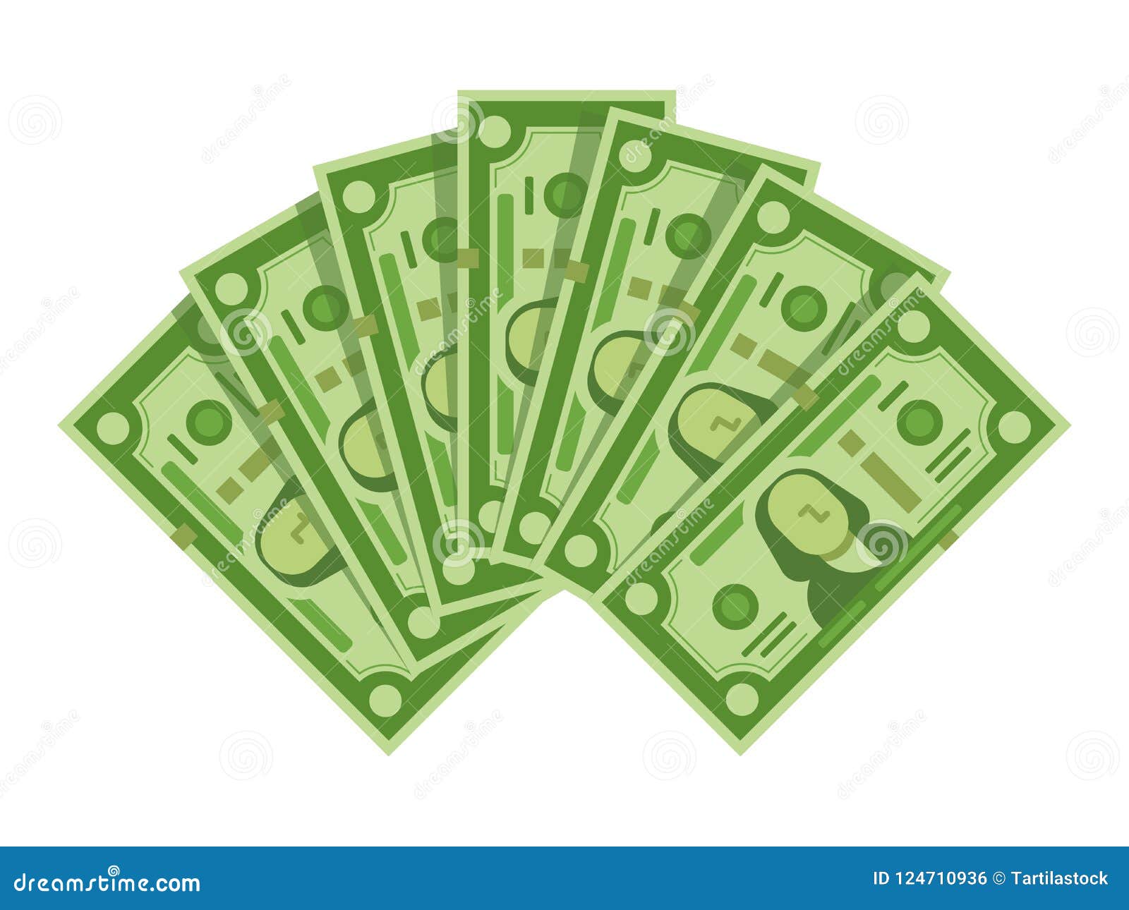 money banknotes fan. pile of dollars cash, green dollar bills heap or monetary currency   