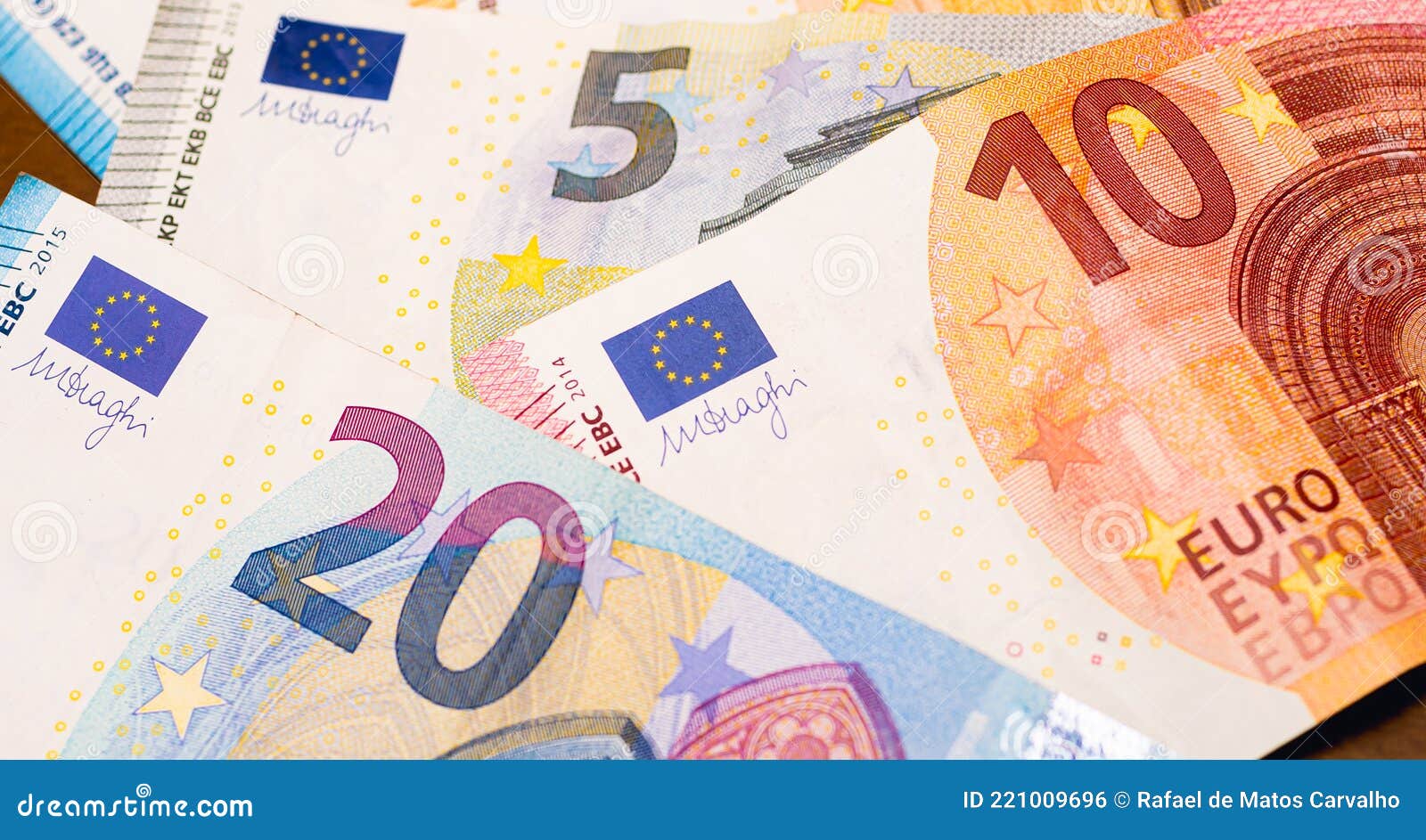 Money Bills. Euro - EUR. Euro Banknotes on a Table in Close-up. Stock Photo  - Image of earnings, money: 221009696