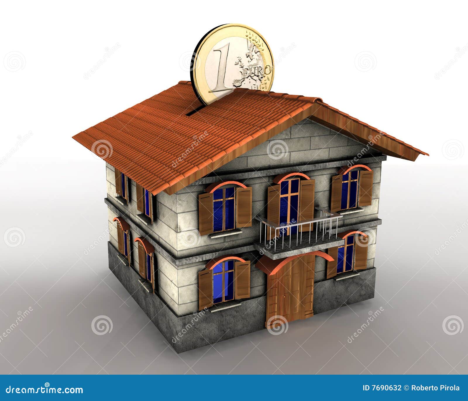 Money box house with euro stock illustration. Illustration of financing