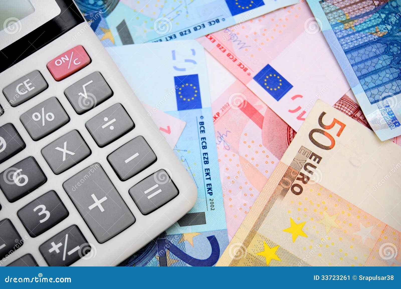 Money and the calculator. stock image. Image of blue - 33723261