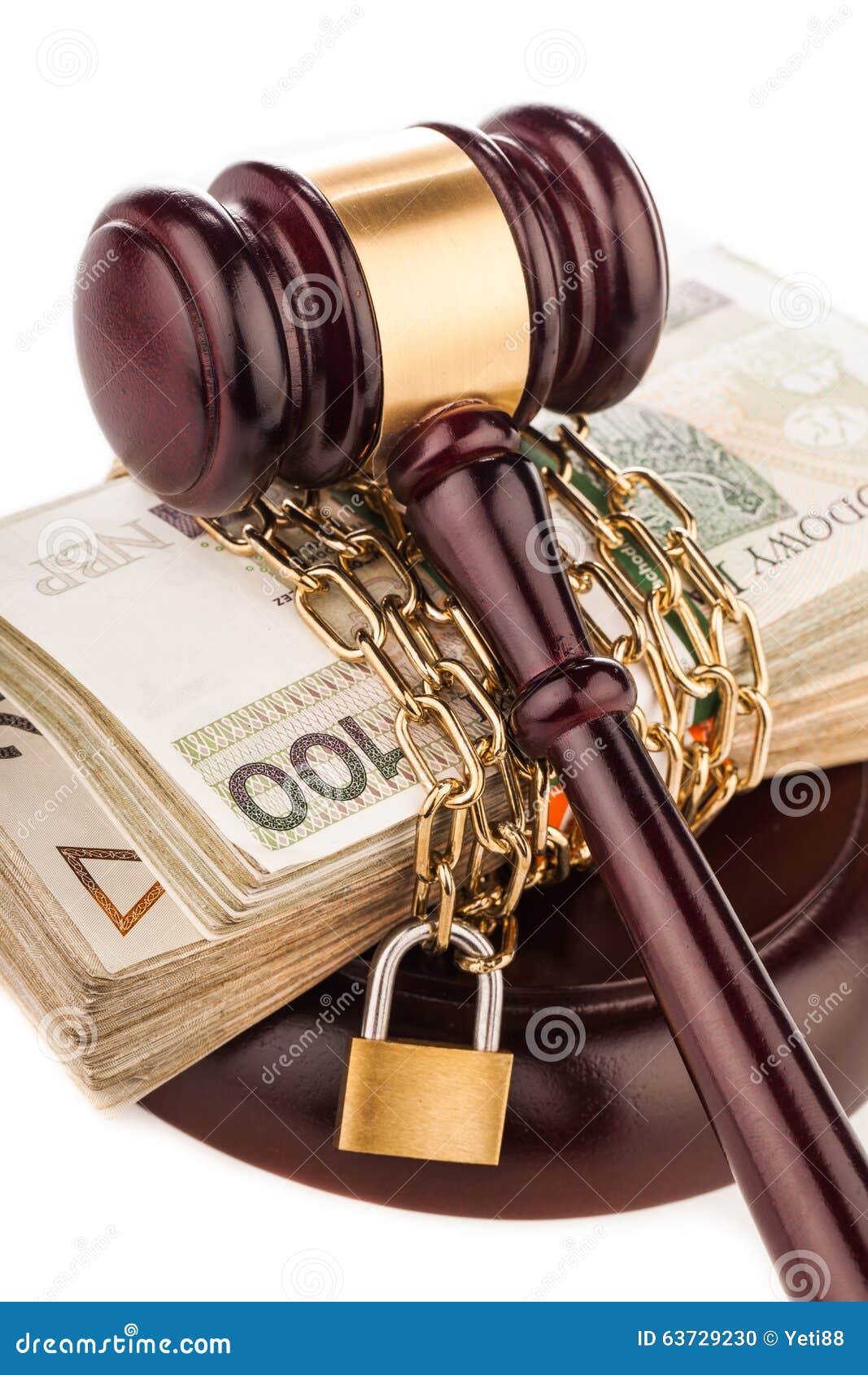 Money Chain and Judge Gavel Isolated on White Stock Photo Image of rate, residential 63729230