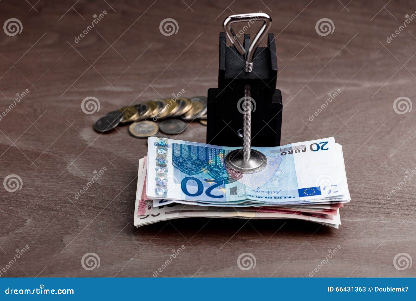 Money in a Clamp with a Dark Mood Stock Image Image of costs