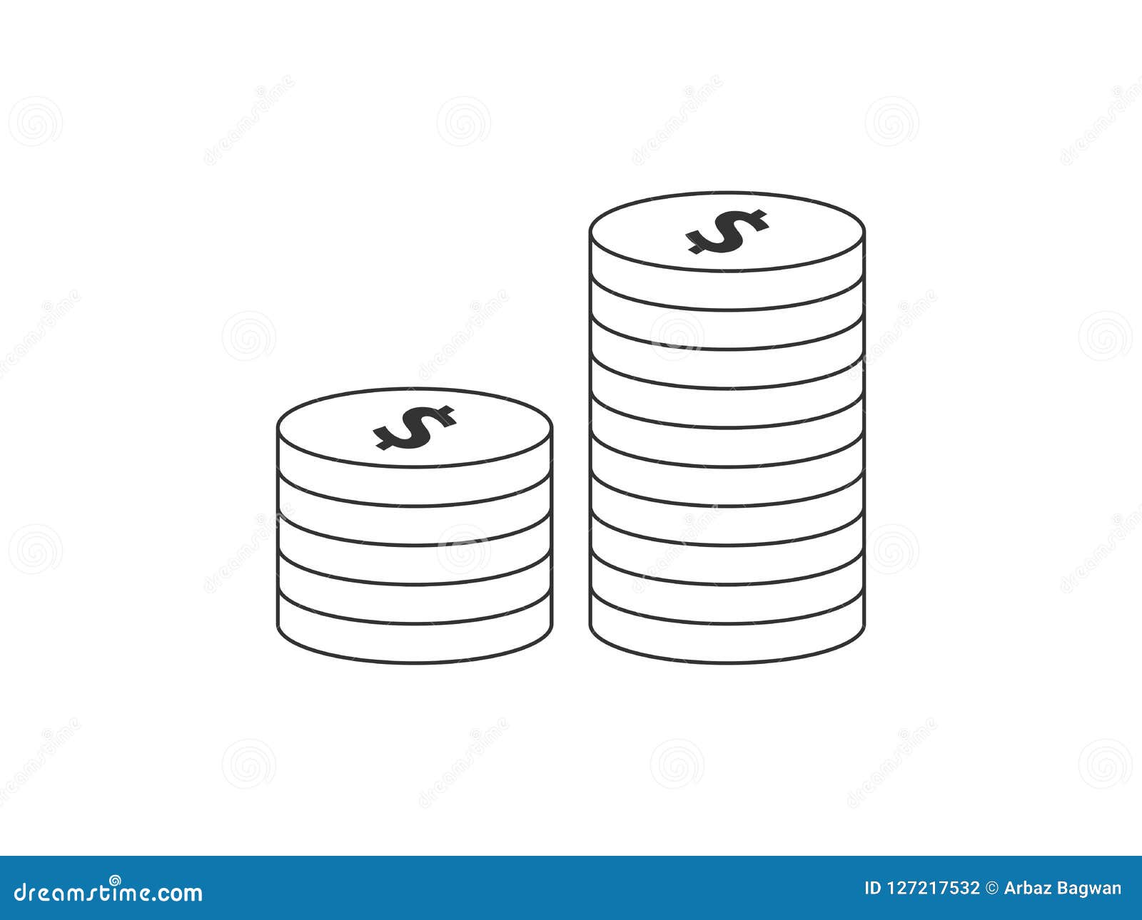 Money coins icon stock vector. Illustration of collect - 127217532