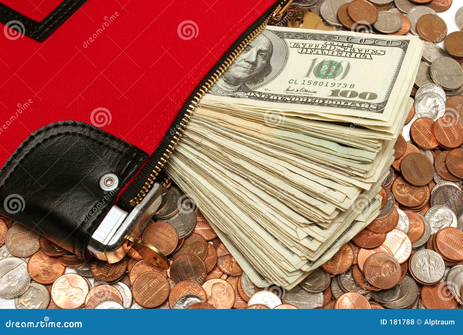 Money Deposit Bag Royalty Free Stock Photos - Image: 181788