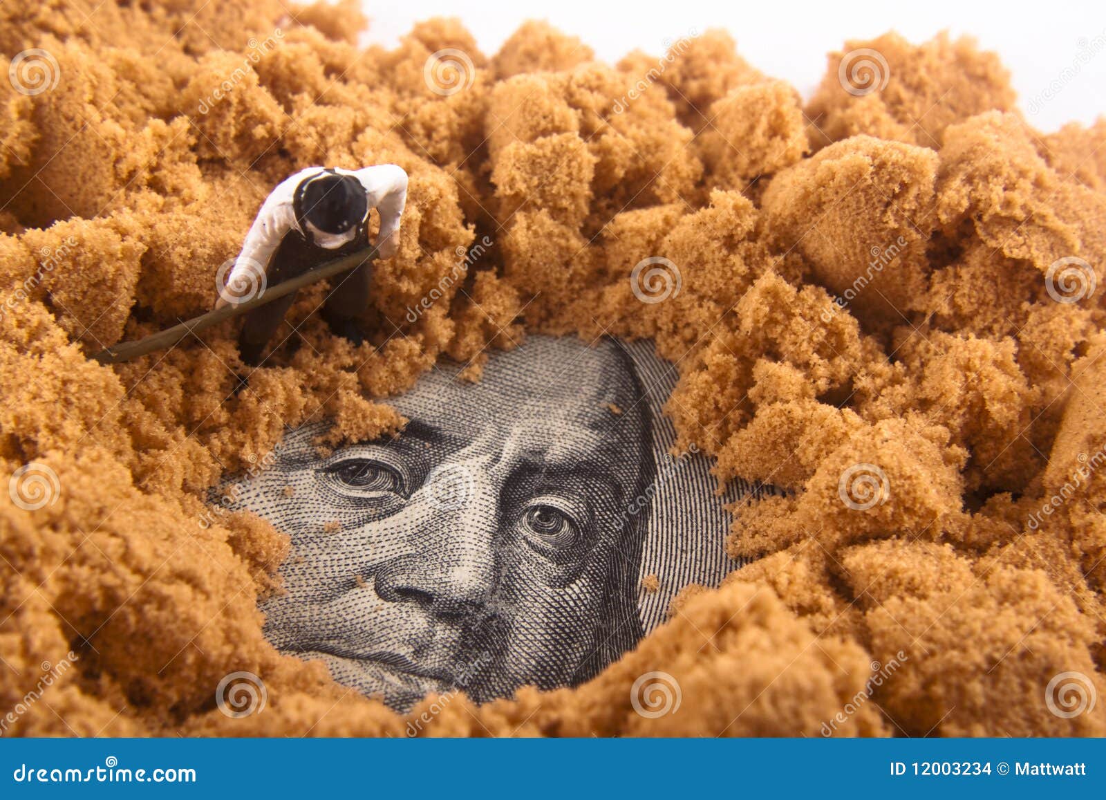 Money in the dirt stock photo. Image of money, sandy 12003234