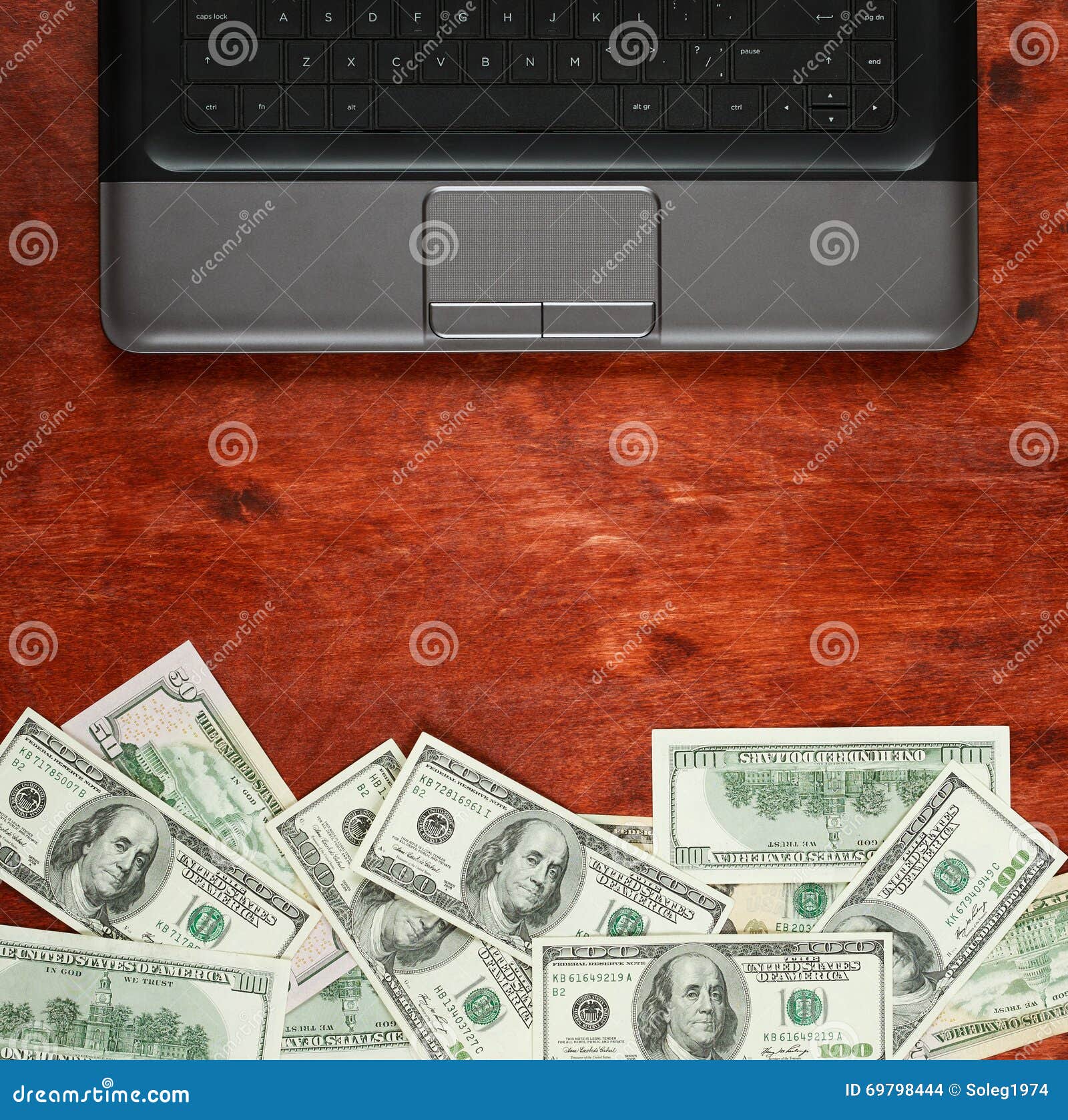 Laptop Dollar Money Concept Vector Illustration ...