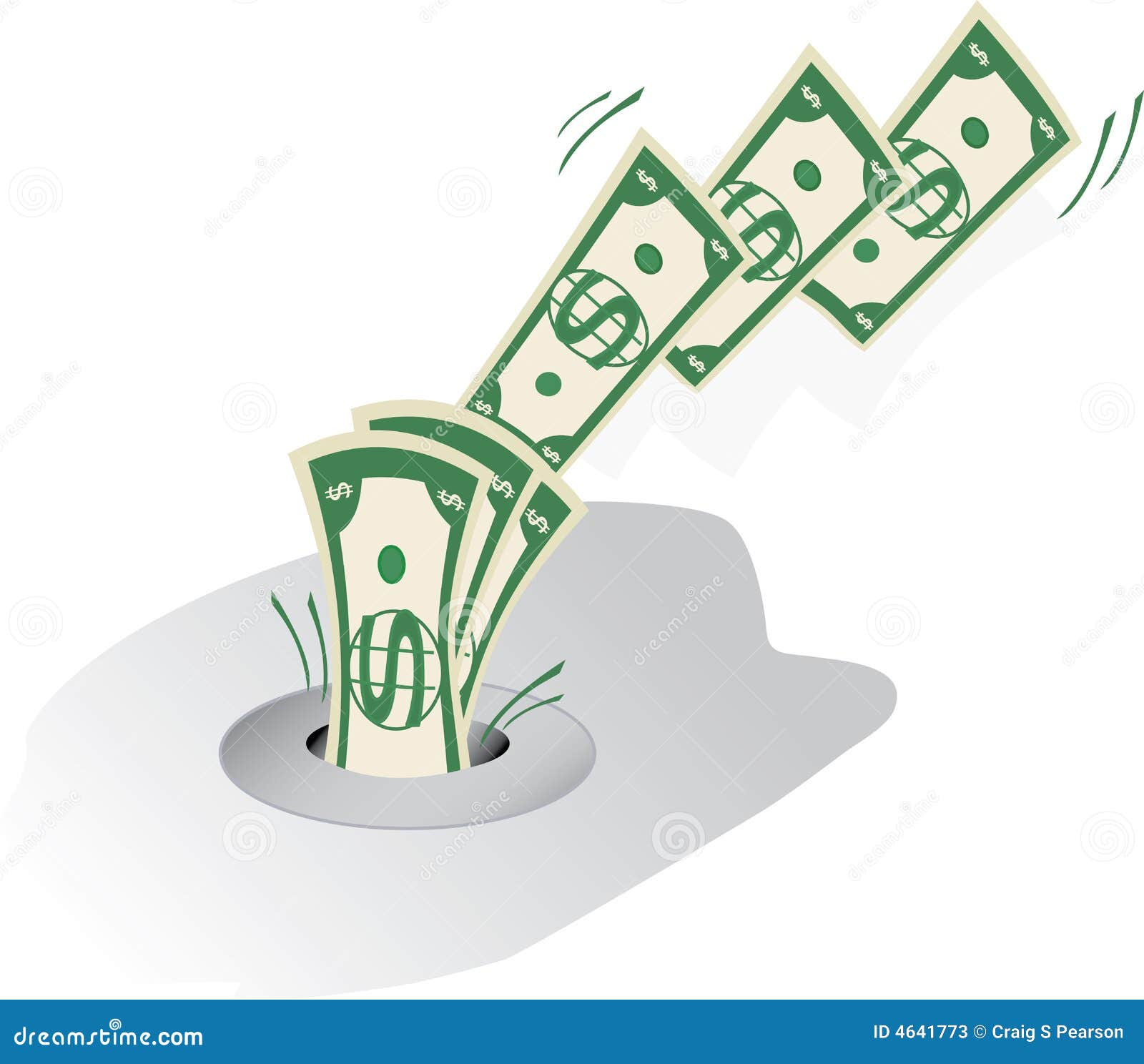 clipart of money going down the drain - photo #8