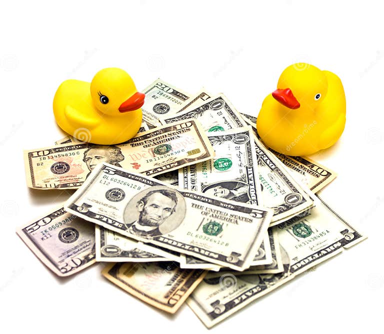 Money and Duck Toys stock image. Image of finances, bills - 7948297