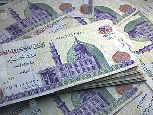 Egyptian Money Egyptian Pound Banknotes 200 EGP Pounds Bills Stock 