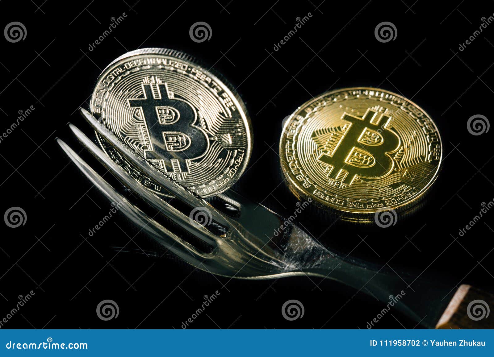 Money Exchange Gold Bitcoin Fork Cash Trade Bank Business - 