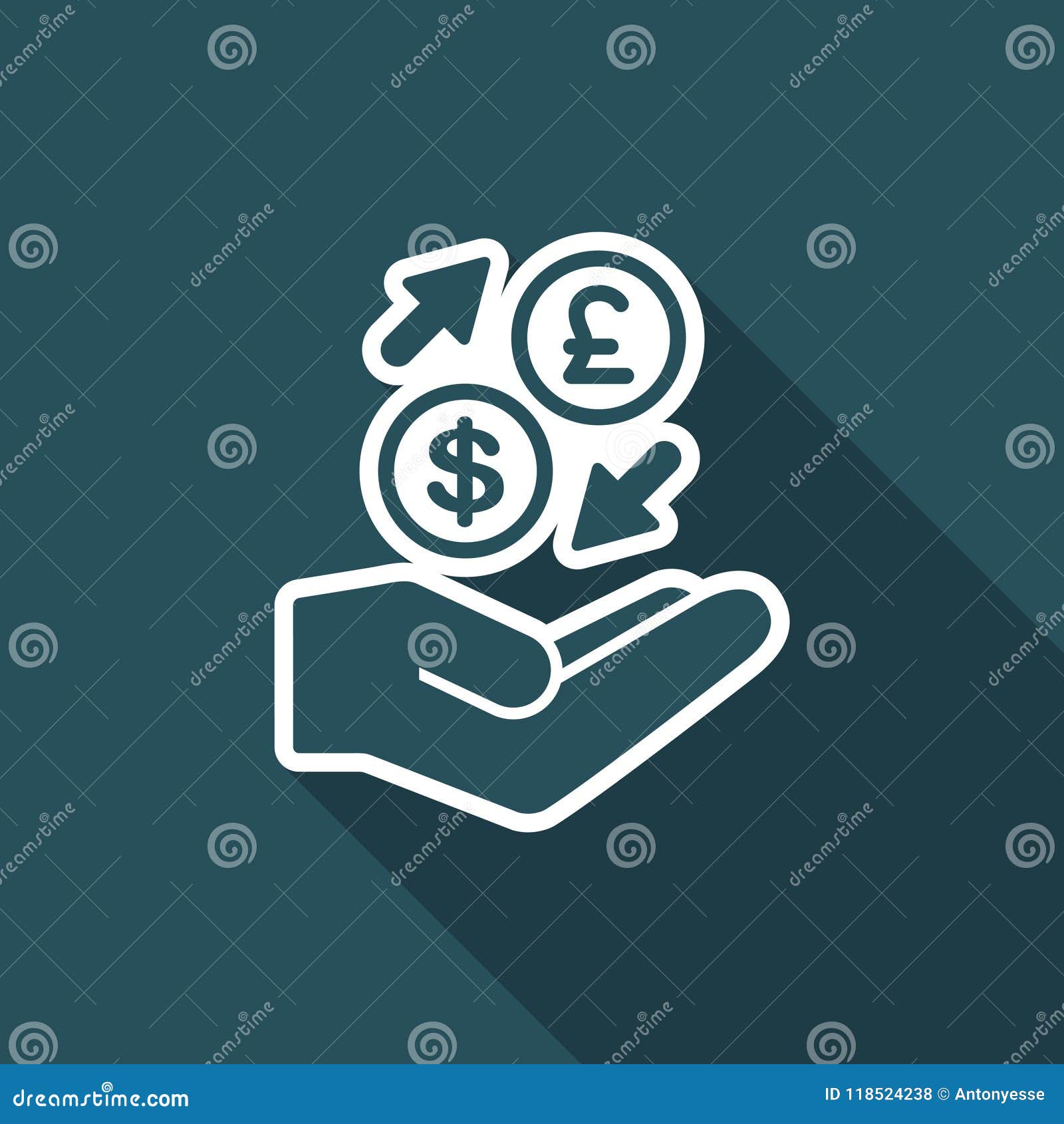 Money Exchange Services Dollar Sterling Minimal Icon - 