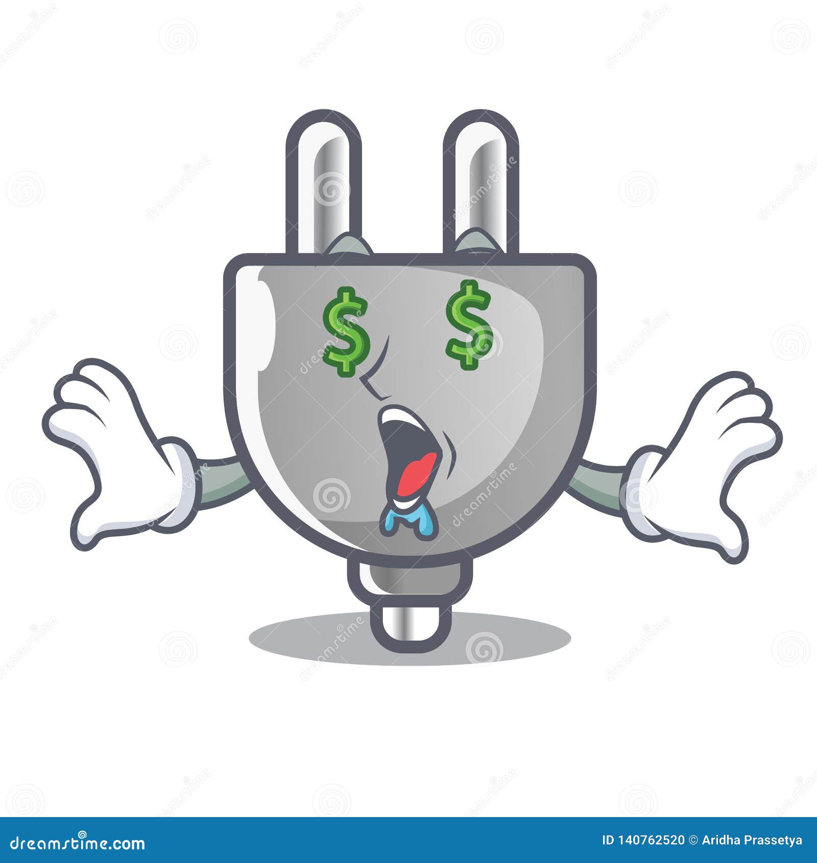 Money Eye Miniature Electric Plug the Shape Cartoon Stock Vector -  Illustration of happy, gold: 140762520