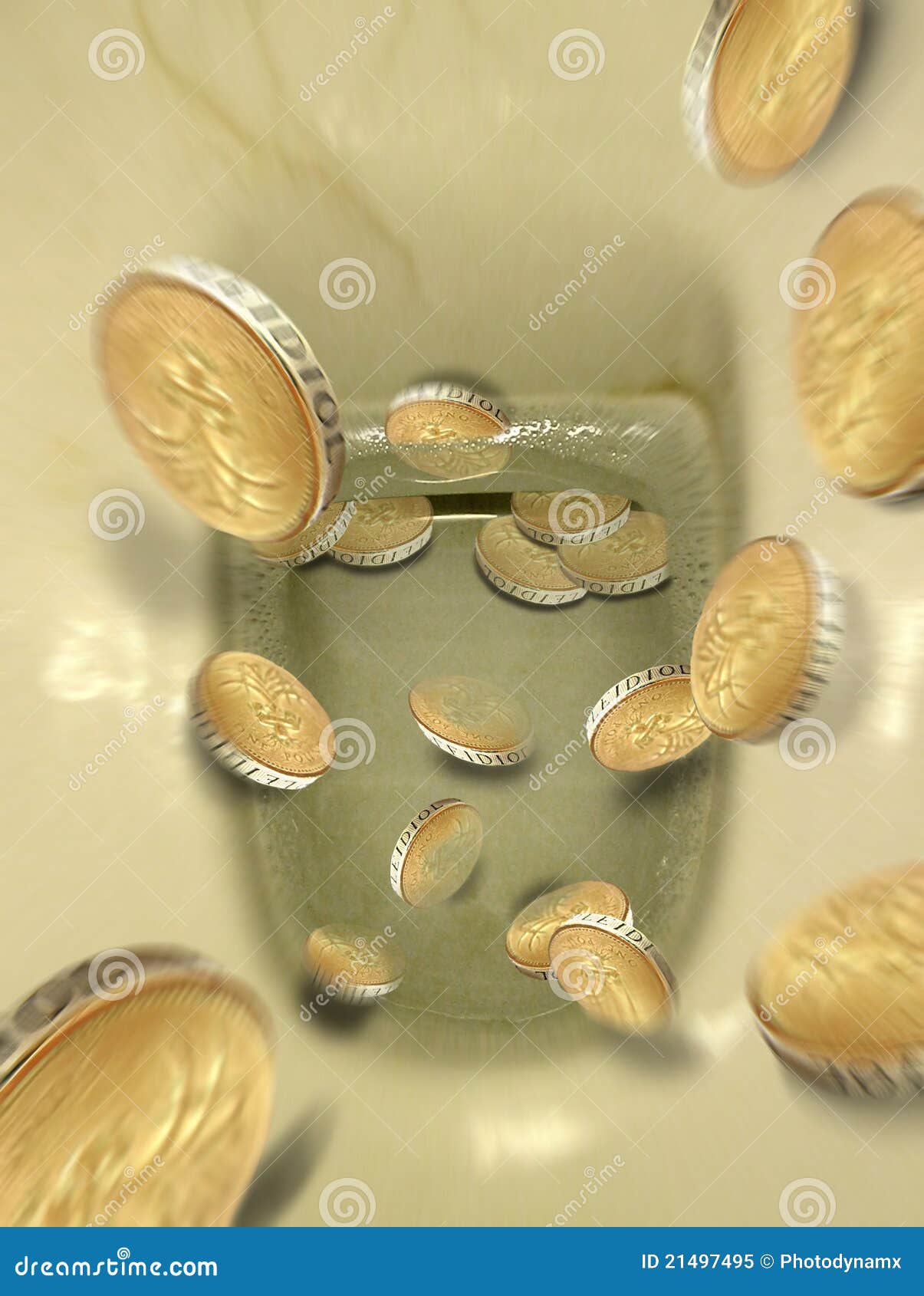 Money Flushed Down Toilet Pan Stock Image Image of financial, broke