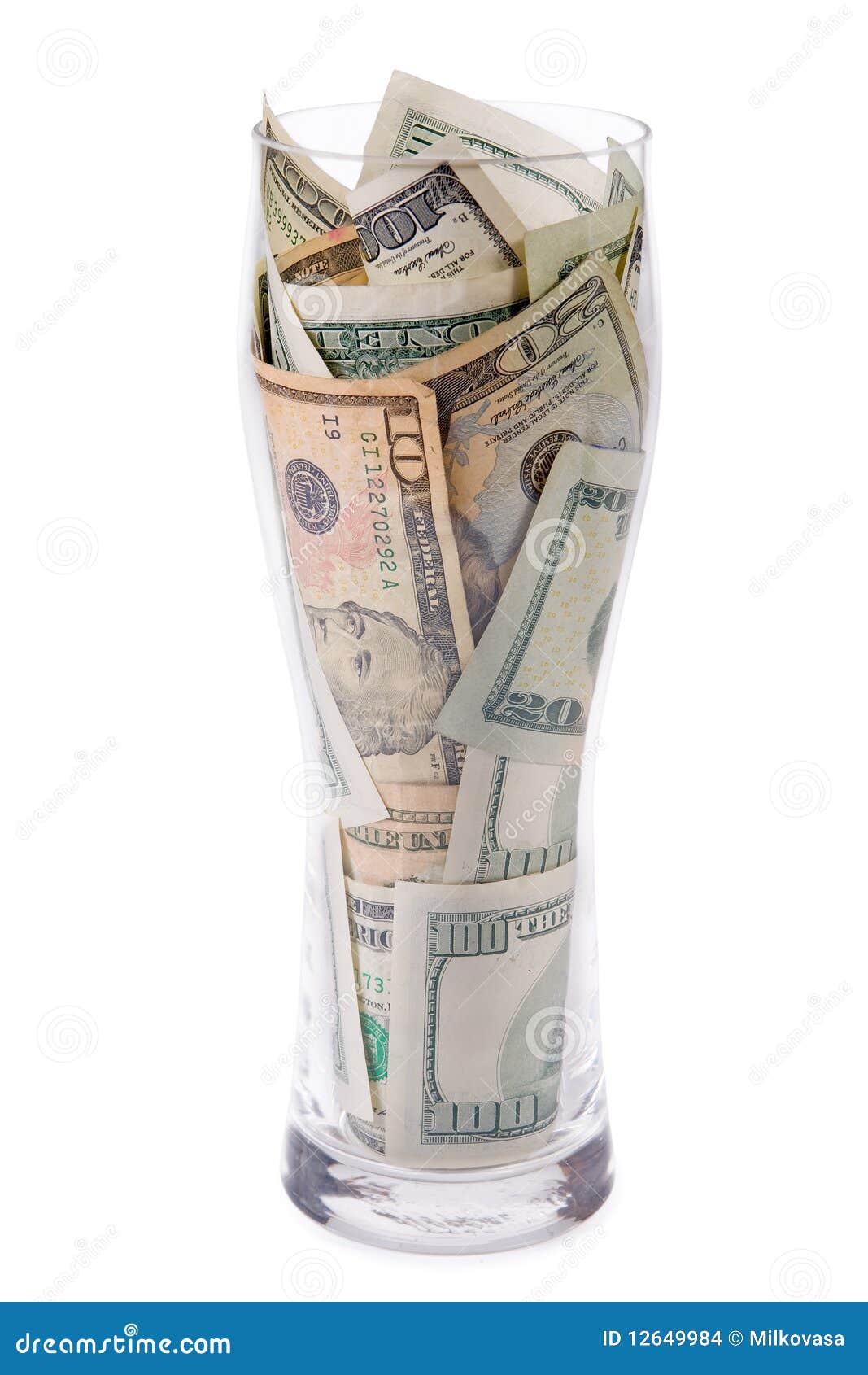 Money in the glass stock photo. Image of dollars, paying 12649984
