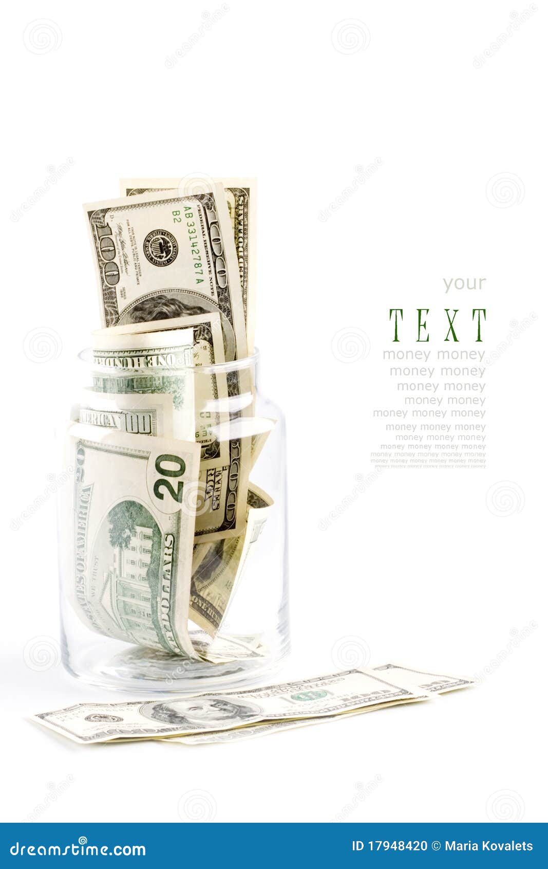 Money in glass jar stock photo. Image of sample, currency 17948420