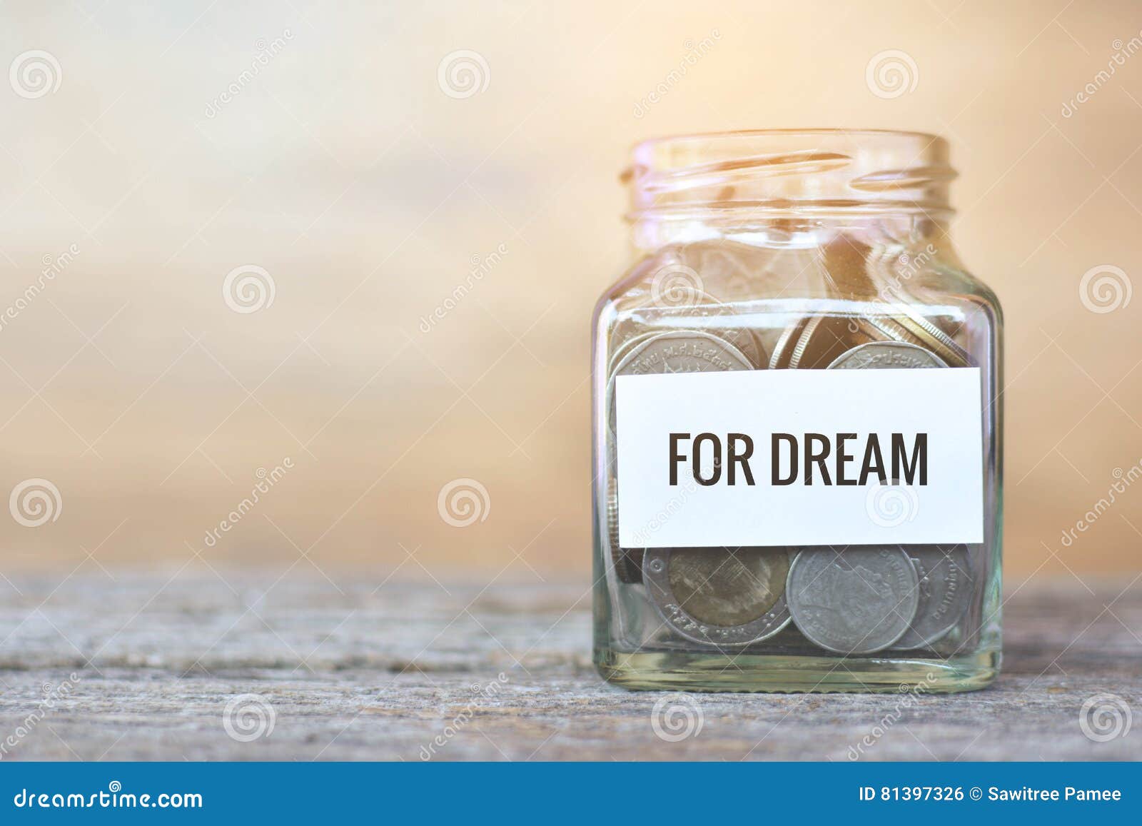 Money in a Glass Jar with `dream` Word. Concept Stock Photo Image of coin, 81397326