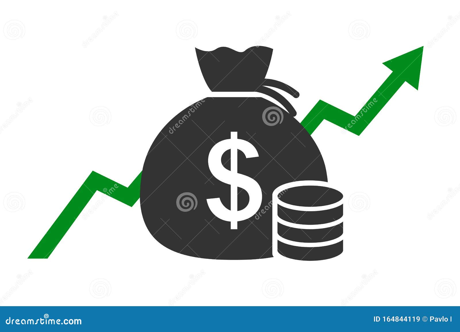 money growth icon, capital increase, savings accumulation, dollar rate increase, investment concept Ã¢â¬â 