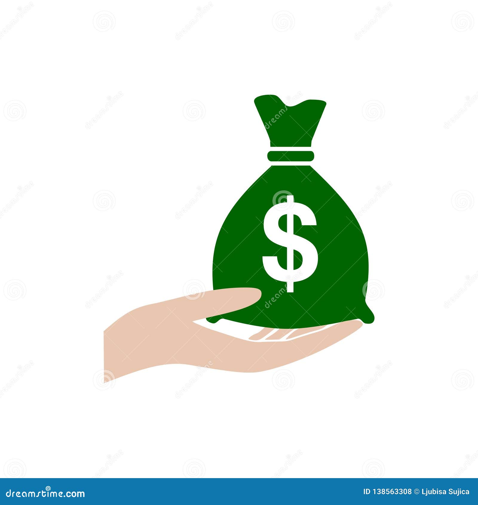 Money in Hand, Hand Giving Money Icon or Logo Stock Vector