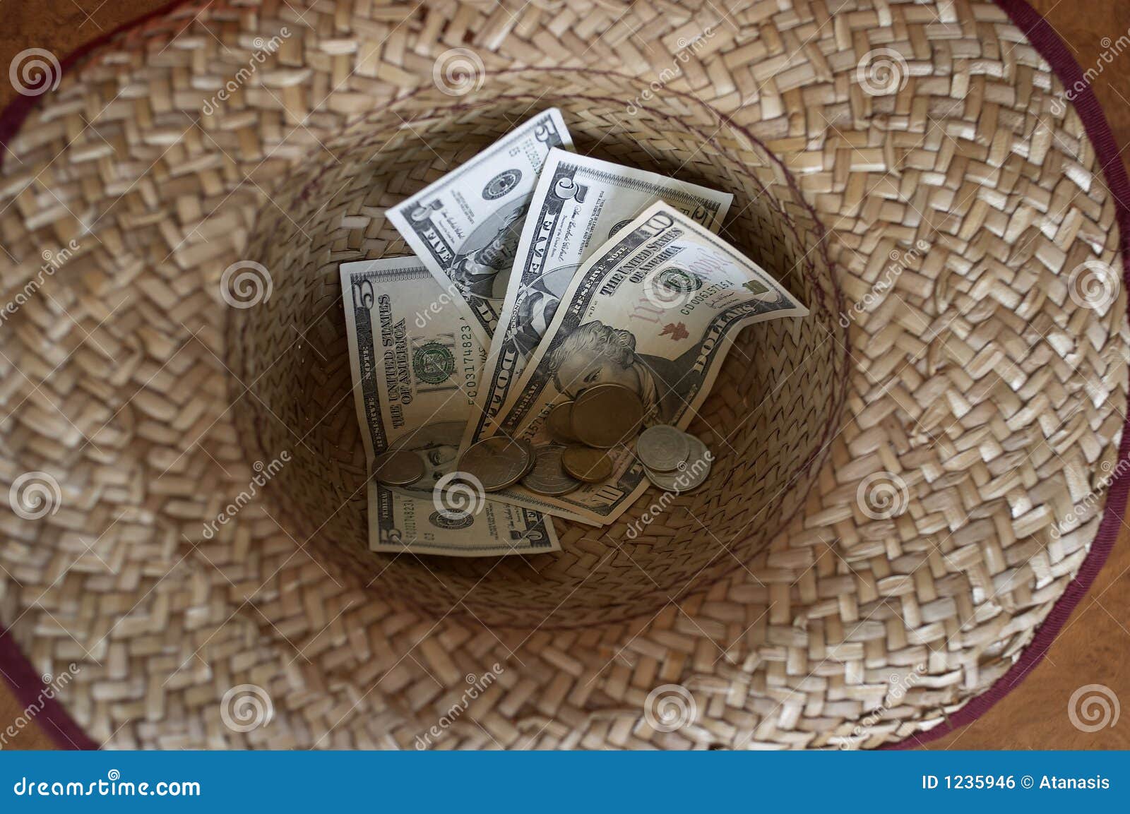 Money in the hat stock photo. Image of news, head, securities 1235946