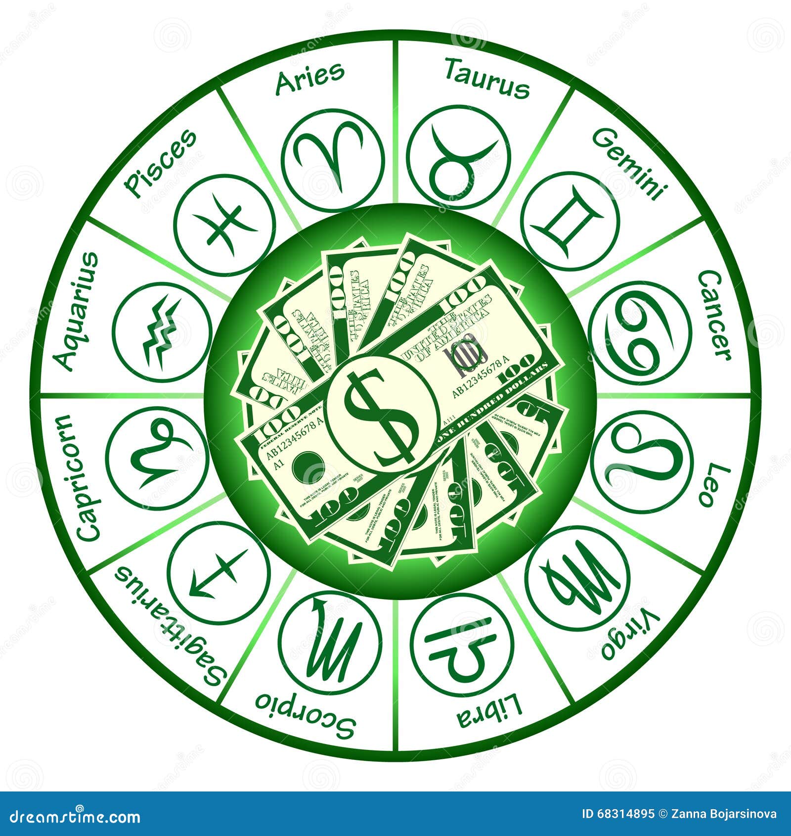 Money Horoscope stock vector. Illustration of libra, aquarius 68314895