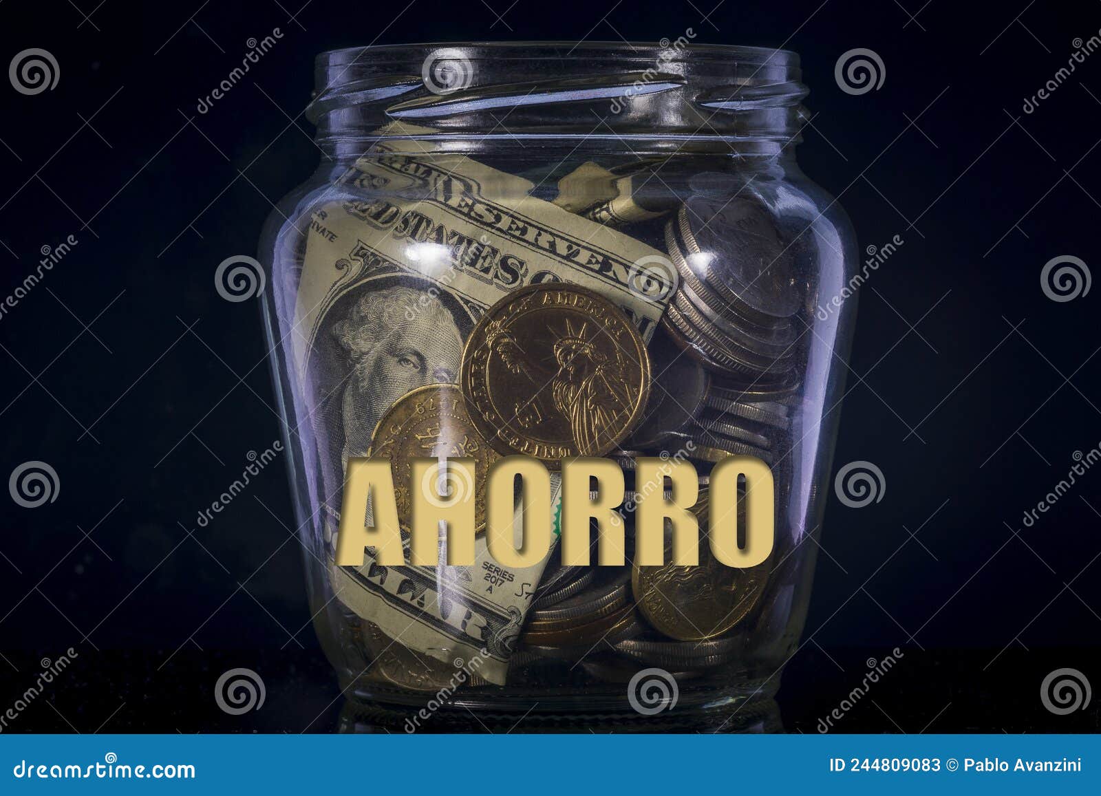 money jar with ahorro text