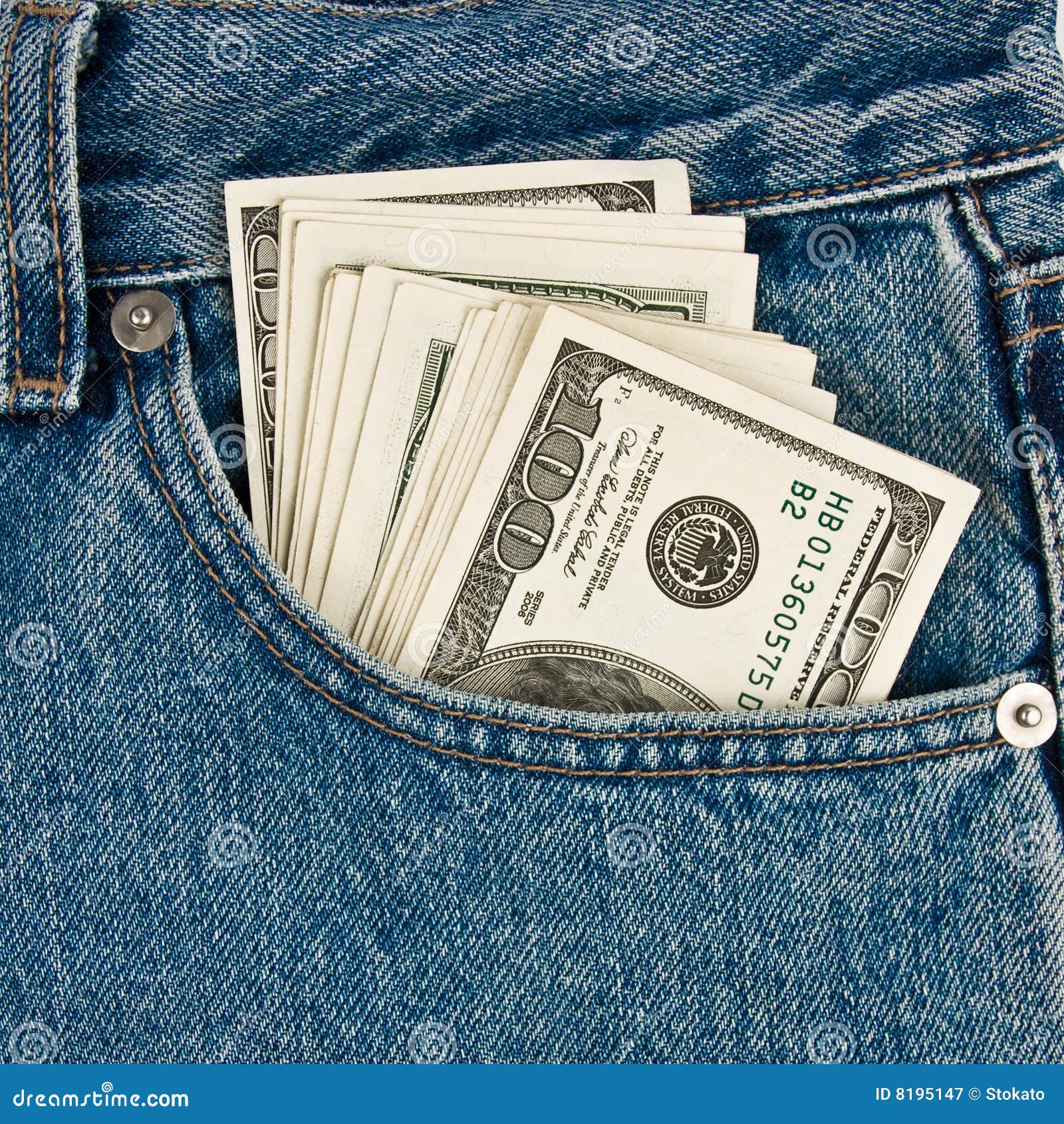 Money In Jeans Pocket Stock Image 87453031