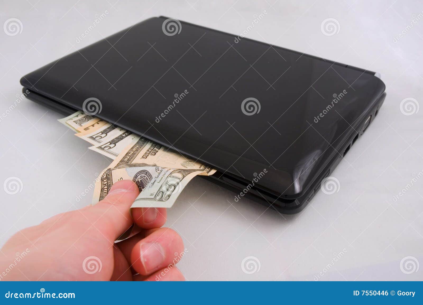 Money and laptop stock photo. Image of modern, consumption - 7550446