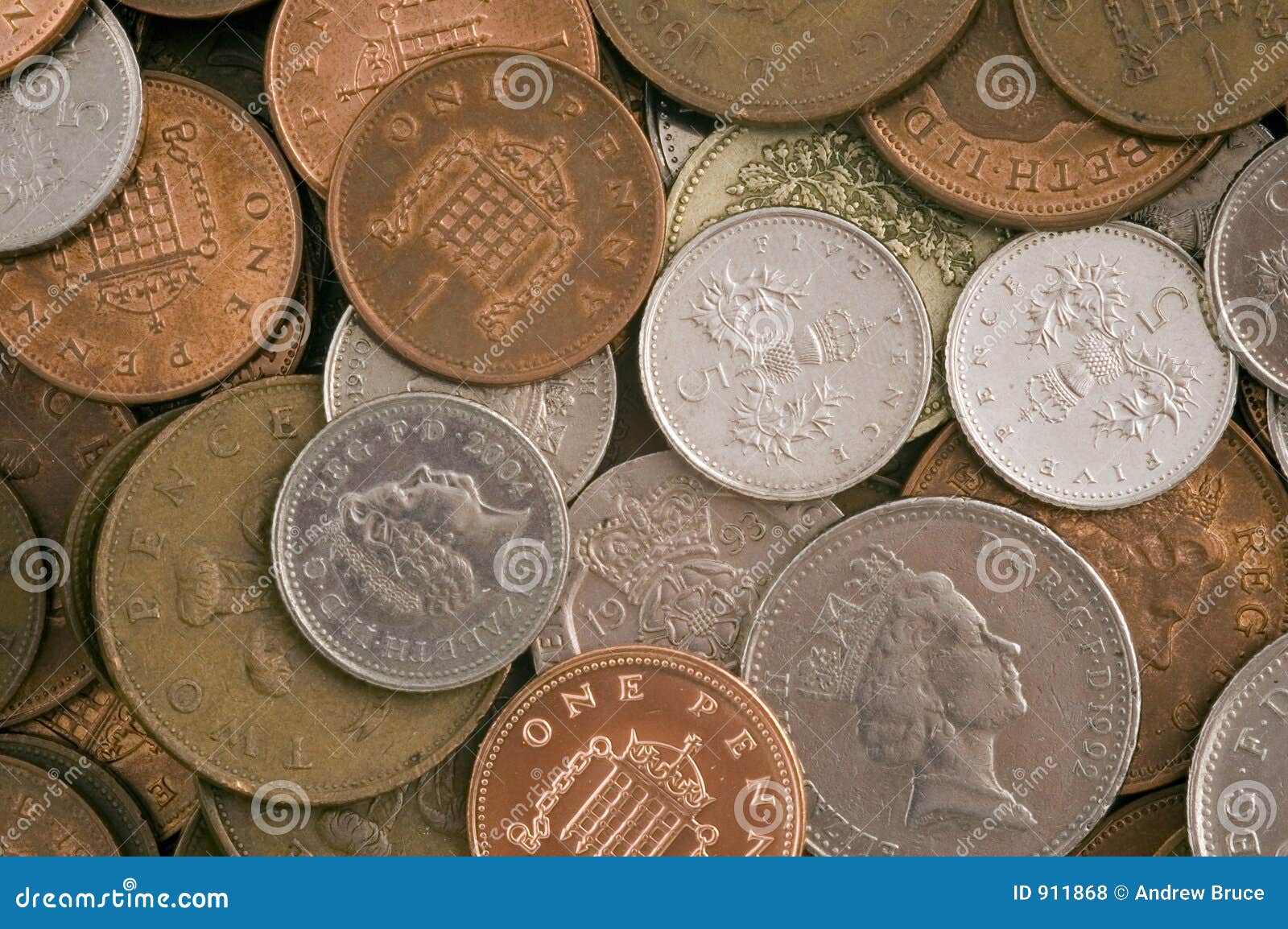 Money in loose change editorial stock photo. Image of five 911868
