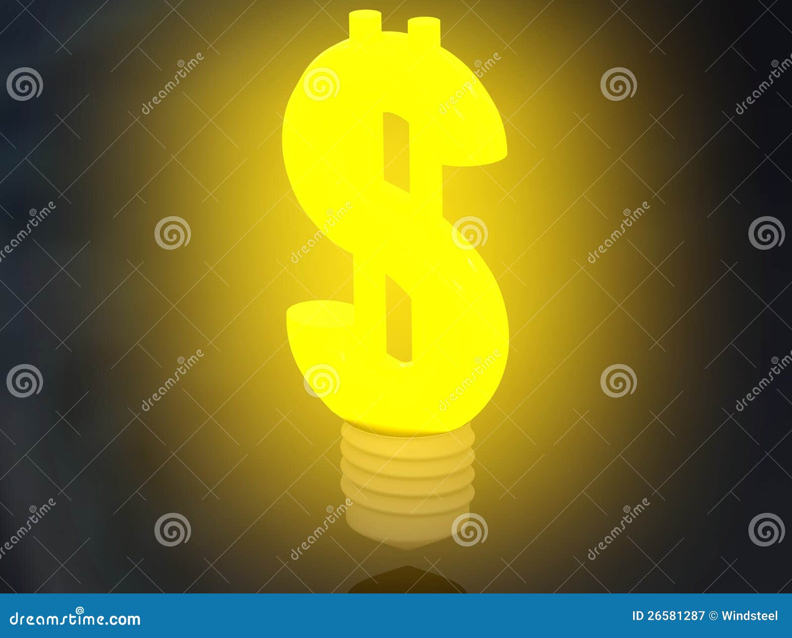 Money Making Idea. Light Bulb With Dollar Symbol. Royalty Free Stock