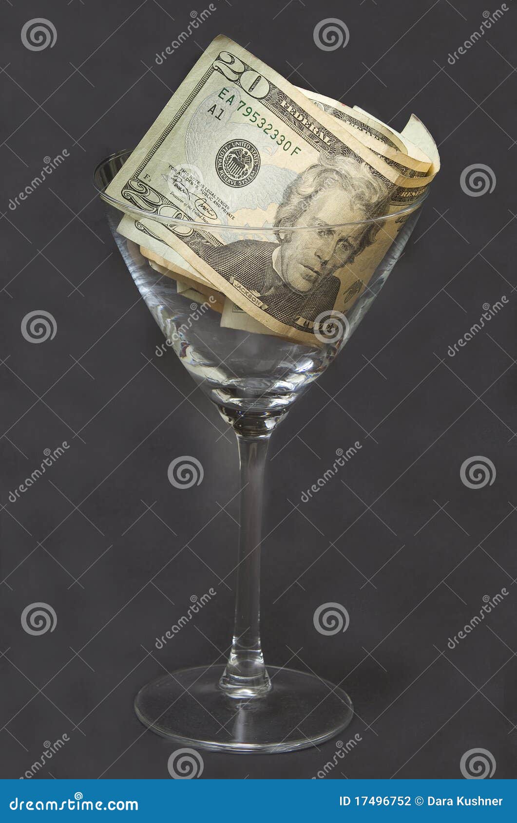 Money in A Martini Glass stock photo. Image of denomination 17496752