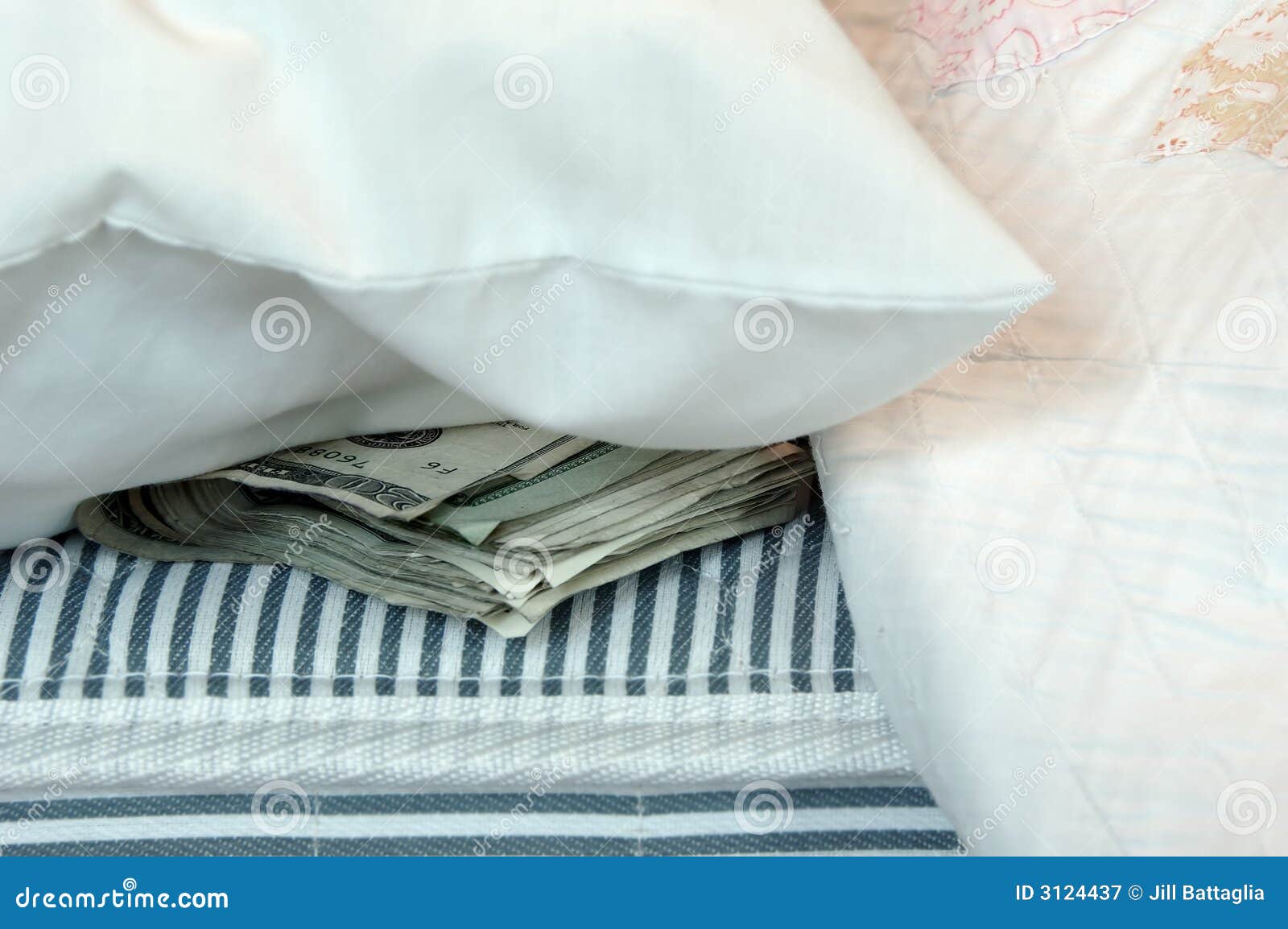 Money In The Mattress Picture. Image 3124437