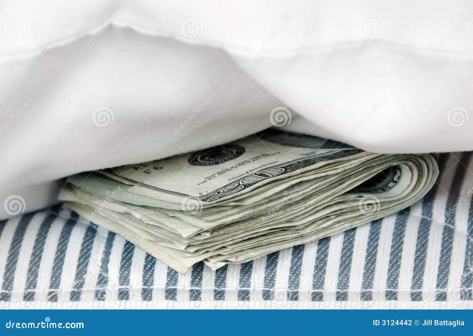Money in the Mattress stock photo. Image of hide, salary 3124442