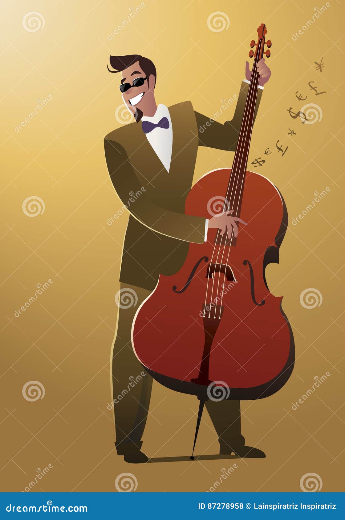 money melody. double bass player playing a song that sounds like