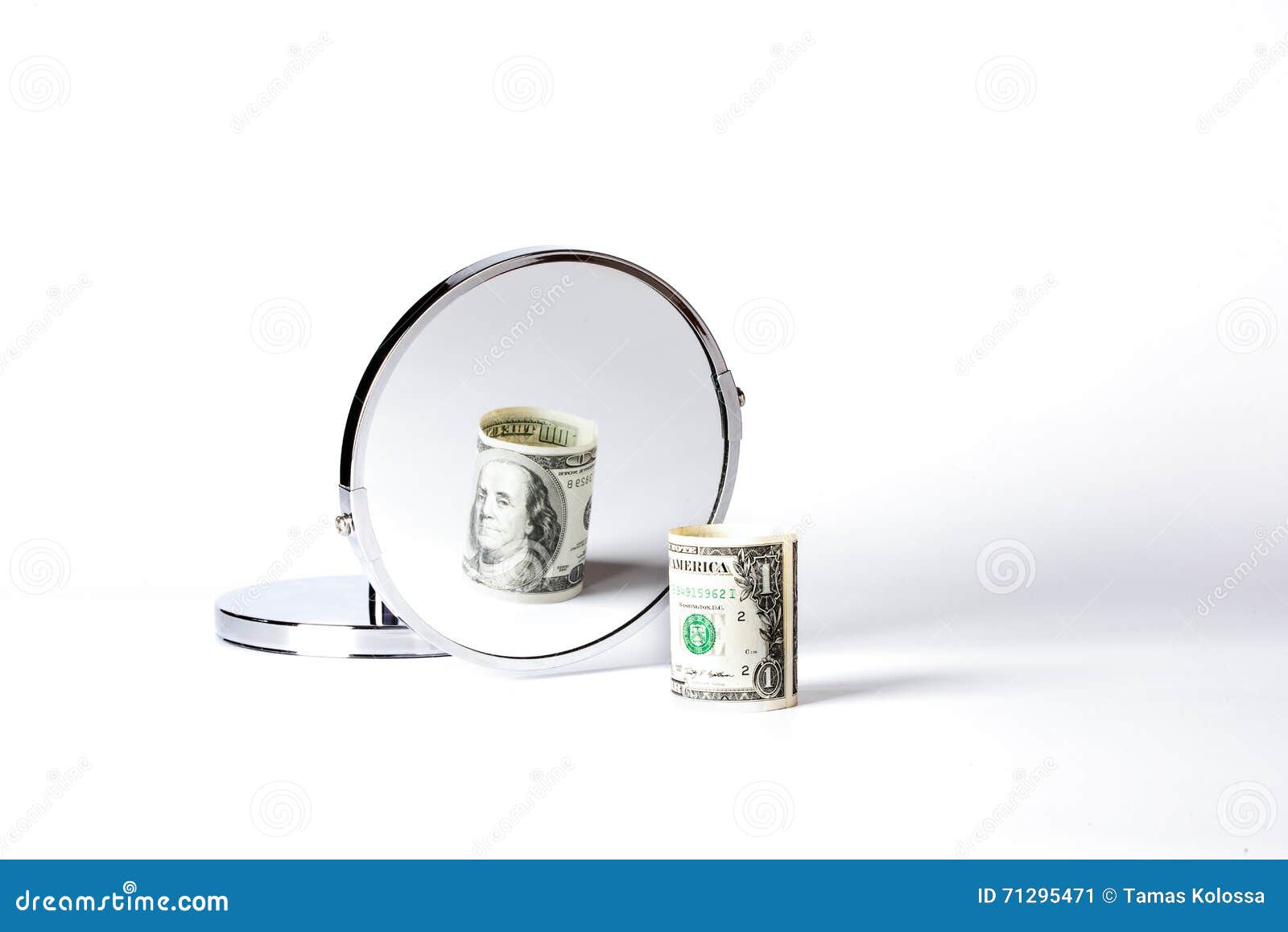 Money in mirror stock image. Image of money, mirror, banknotes 71295471