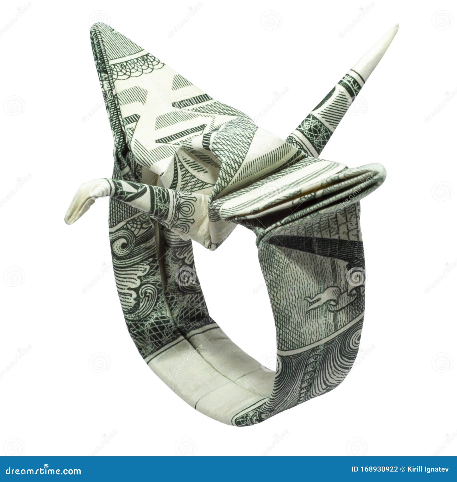 ukendt Tanke Hårdhed Money Origami CRANE RING Folded with Real One Dollar Bill Isolated Stock  Photo - Image of note, background: 168930922