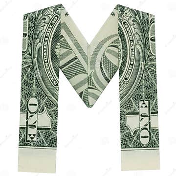 Money Origami LETTER M Character Folded with Real One Dollar Bill ...