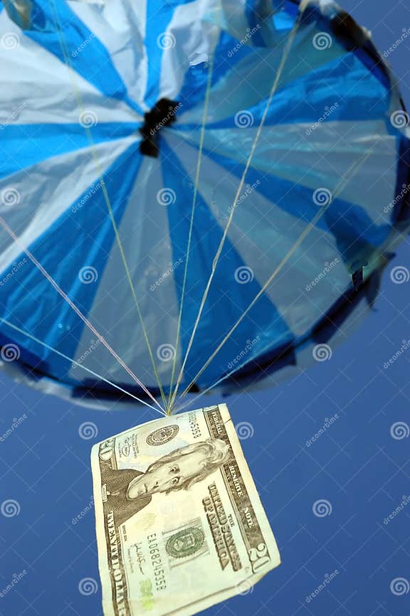 Money and parachute 1 stock image. Image of glider, colorful 262183