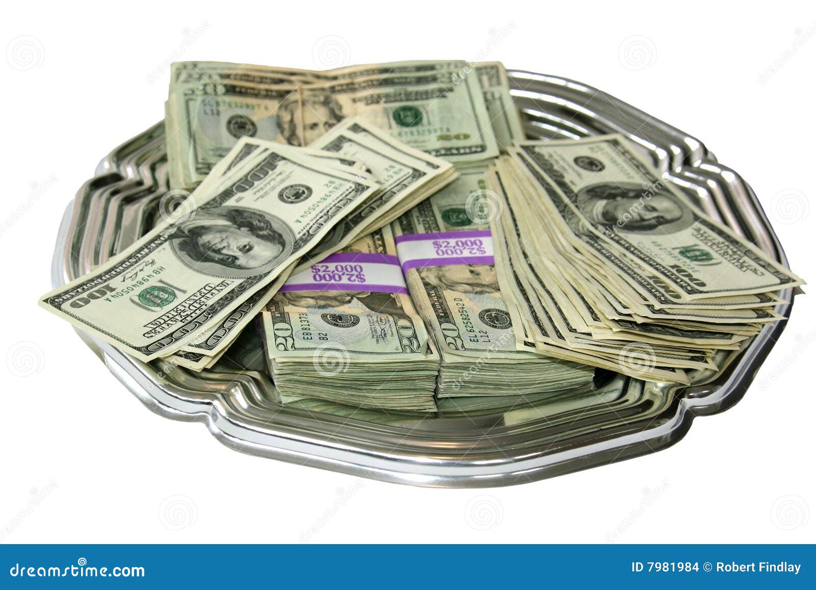 Money Platter stock photo. Image of silver, economic, rich 7981984