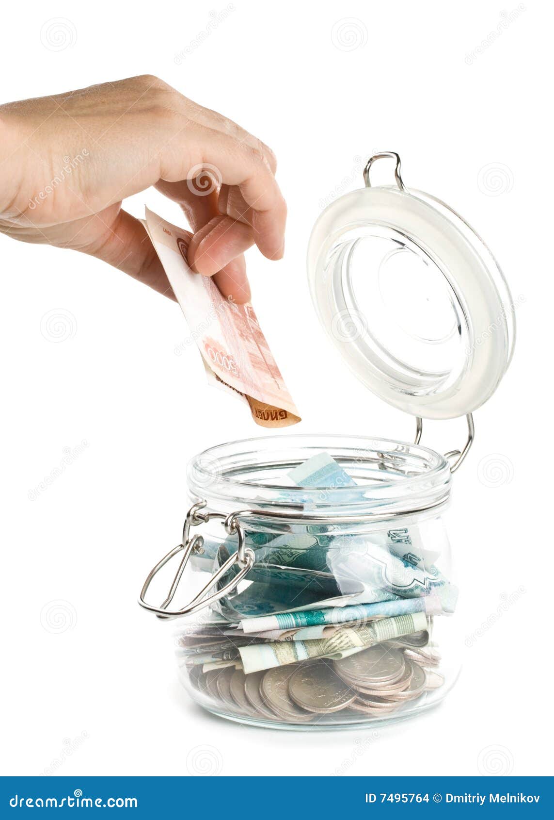  Money  in a pot  stock photo Image of currency glass 