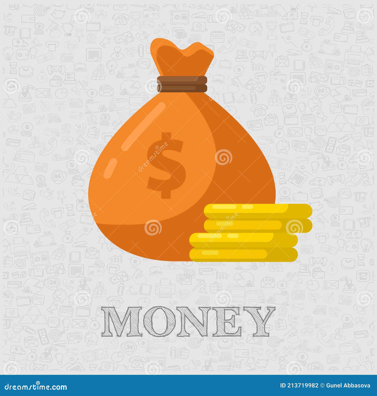Money Pouch Isolated Flat Illustration. Money Bag Design Element for Illustration Stock Vector