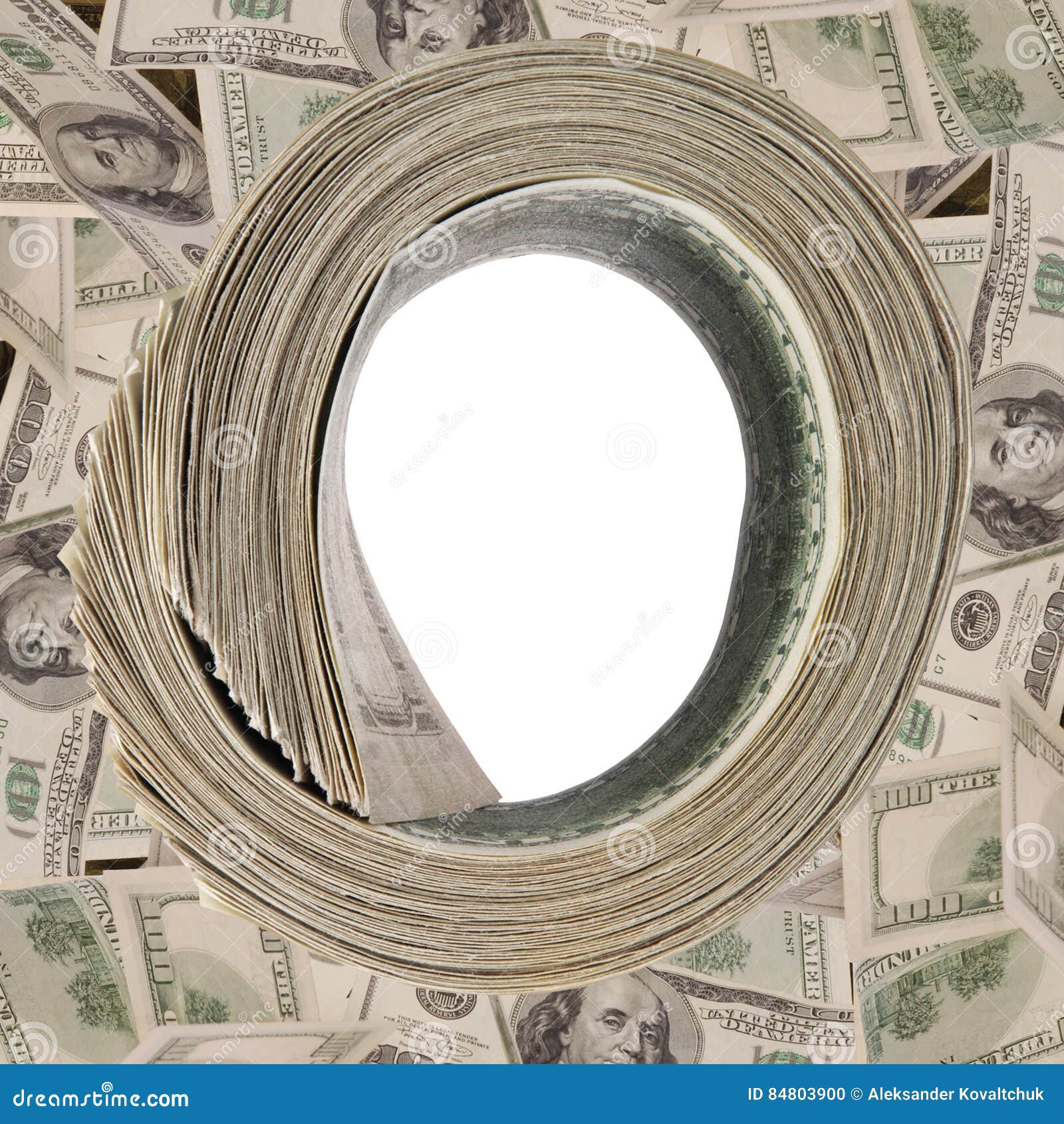 Money Roll, Roll of Bills, Roll of Dollar Bills. Stock Photo - Image of