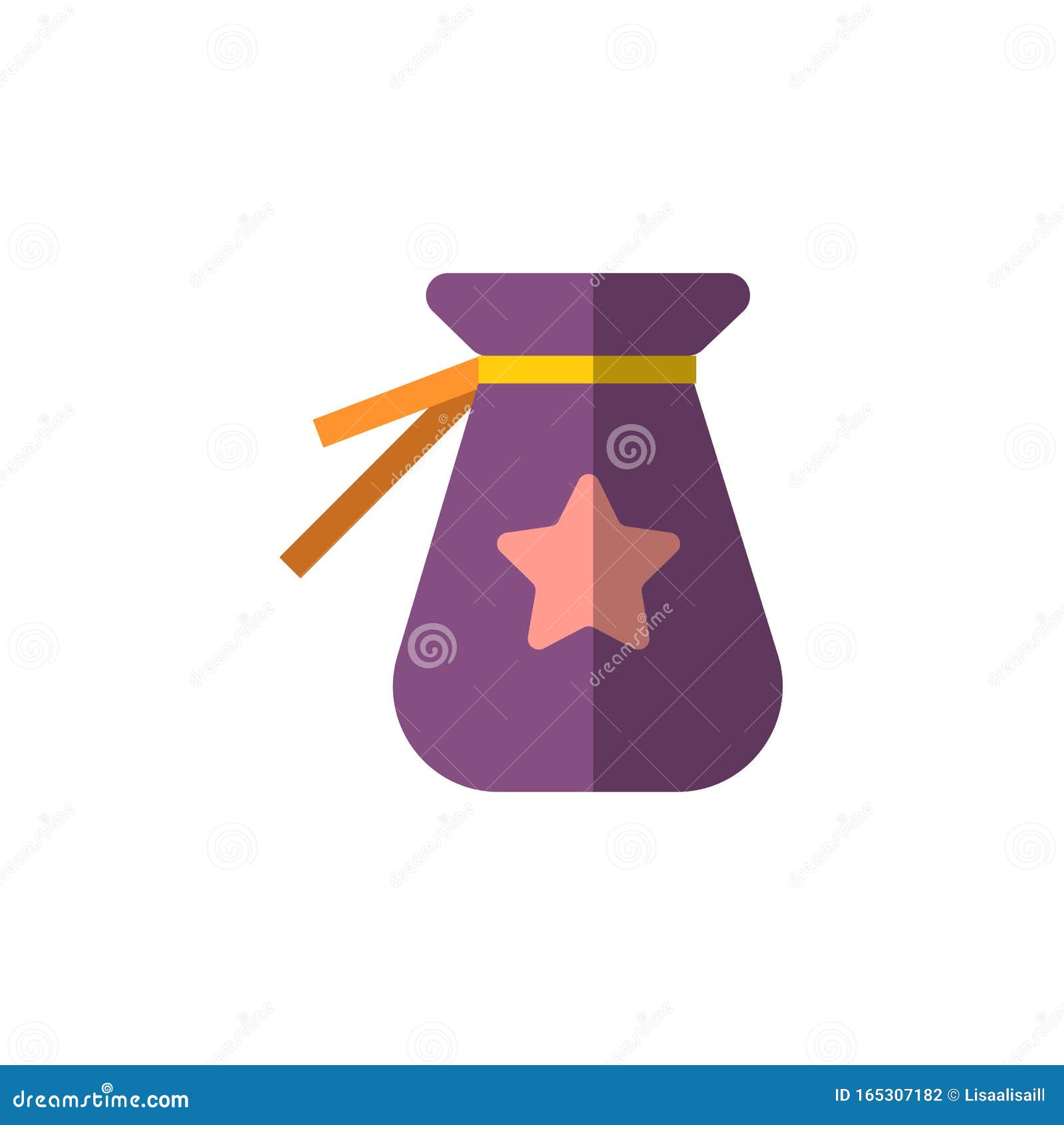 money sack  icon. magic bag, magic wallet for money with star emblem on it. mage and witch wallet,  icon for